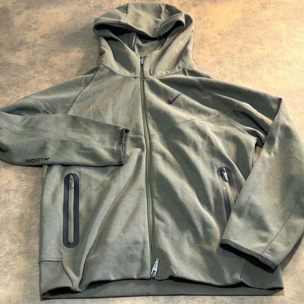 Nike NOCTA Tech Fleece Hoodie Mens XL Oil Green Full Zip FD8454-334 Drake Collab